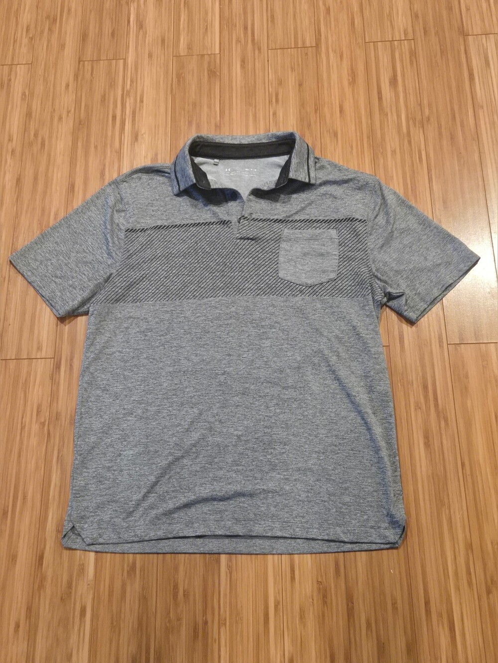 Under Armour Loose Heather Gray Polo with Chest Pocket